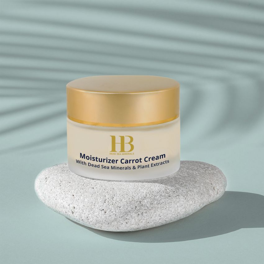 Crema hidratanta pentru regenerarea tenului, Health and Beauty Marea Moarta, cu extract de morcovi, fara parabeni, 50 ml