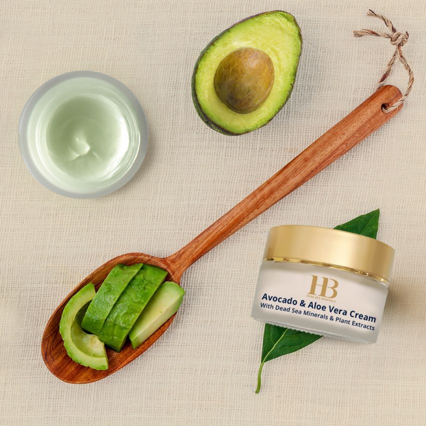 Crema intensiva cu Avocado si Aloe Vera, Health and Beauty Marea Moarta, fara parabeni, 50 ml