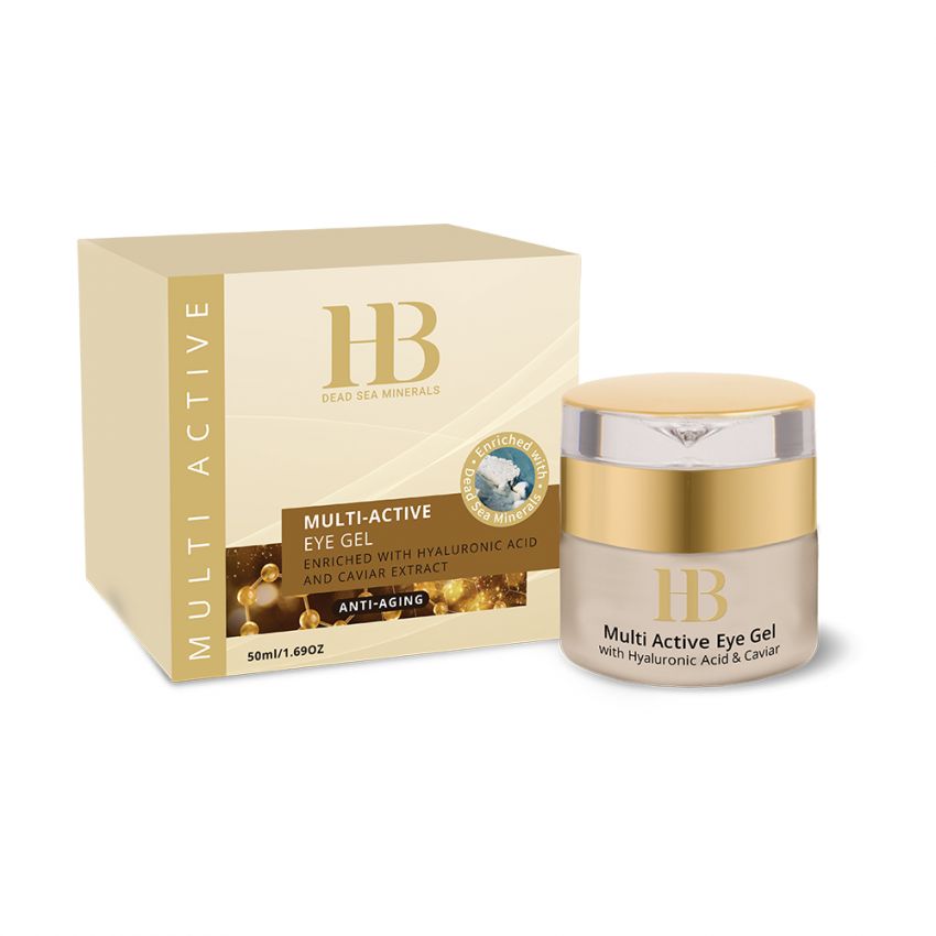 Gel de ochi Multi Active Imbogatit cu acid hialuronic si extract de caviar, Health and Beauty Marea Moarta, 50 ml