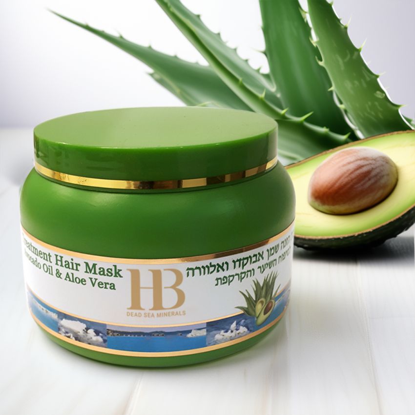 Masca pentru par cu ulei de Avocado si Aloe Vera, Health and Beauty Marea Moarta, imbogatita cu keratina, fara parabeni, 250 ml