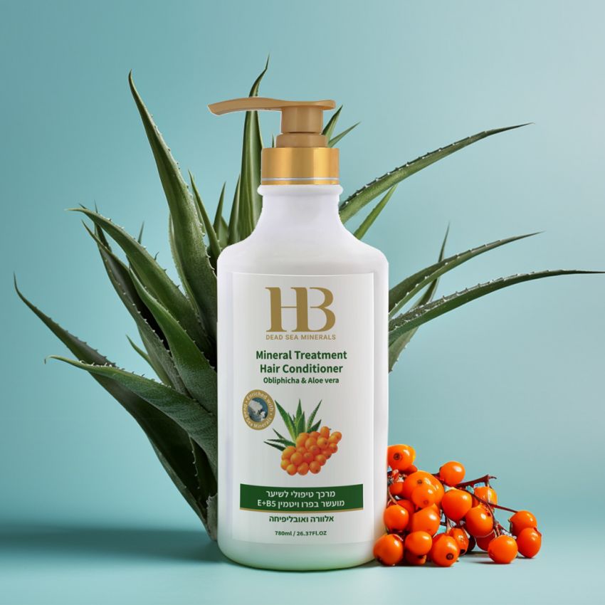Balsam tratament pentru par cu catina (Obliphicha) & Aloe Vera, Health and Beauty Marea Moarta, fara parabeni, 780 ml