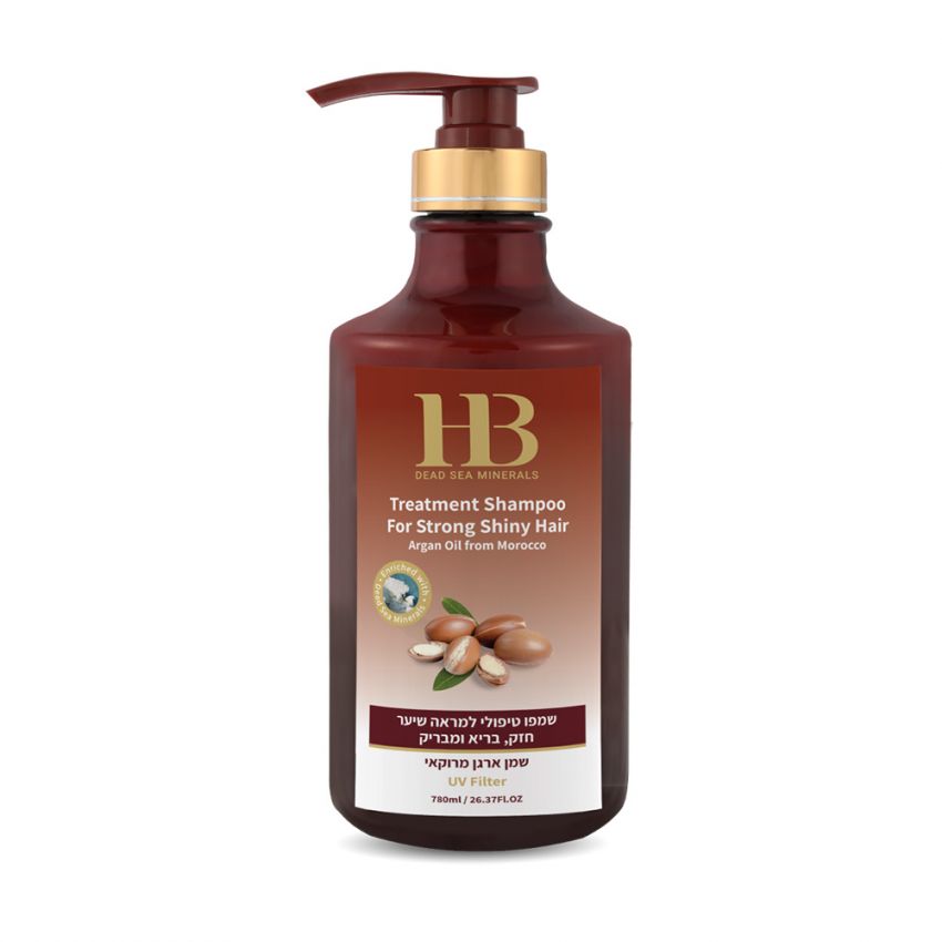 Sampon tratament cu argan pentru par lucios si puternic, Health and Beauty Marea Moarta, fara parabeni, 780 ml