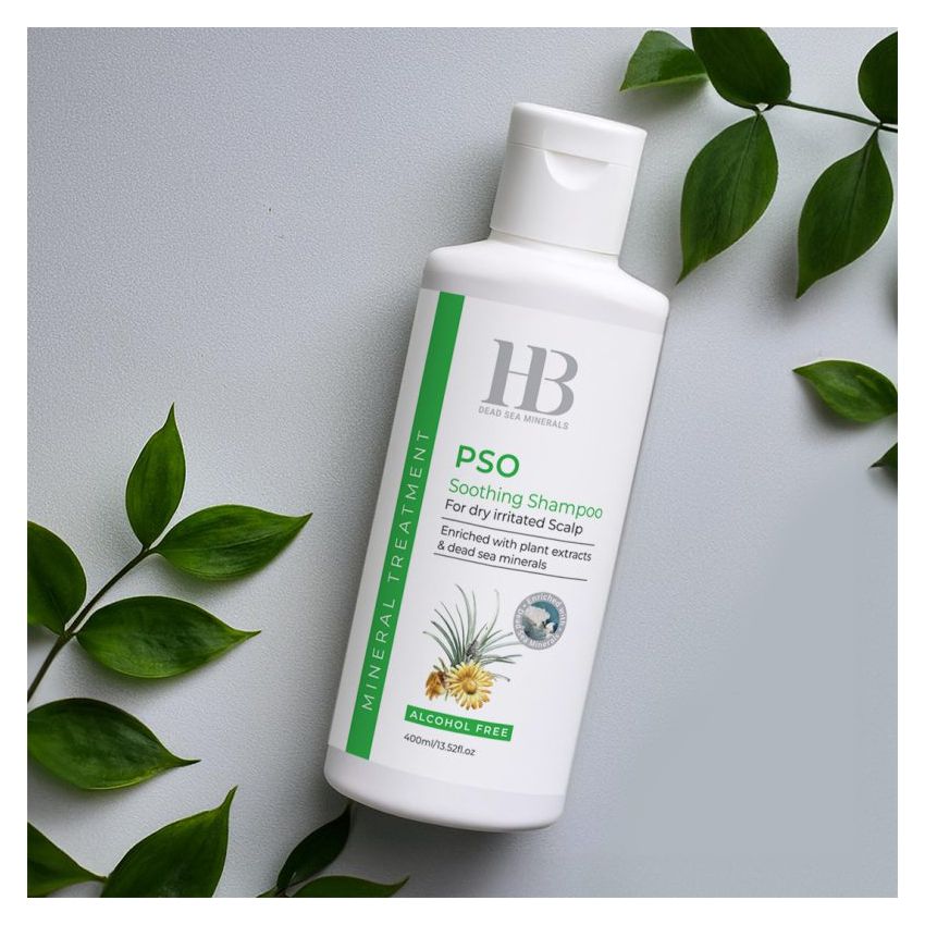 Șampon calmant pentru scalp uscat, iritat sau afectat de psoriazis, HB Dead Sea, 400 ml