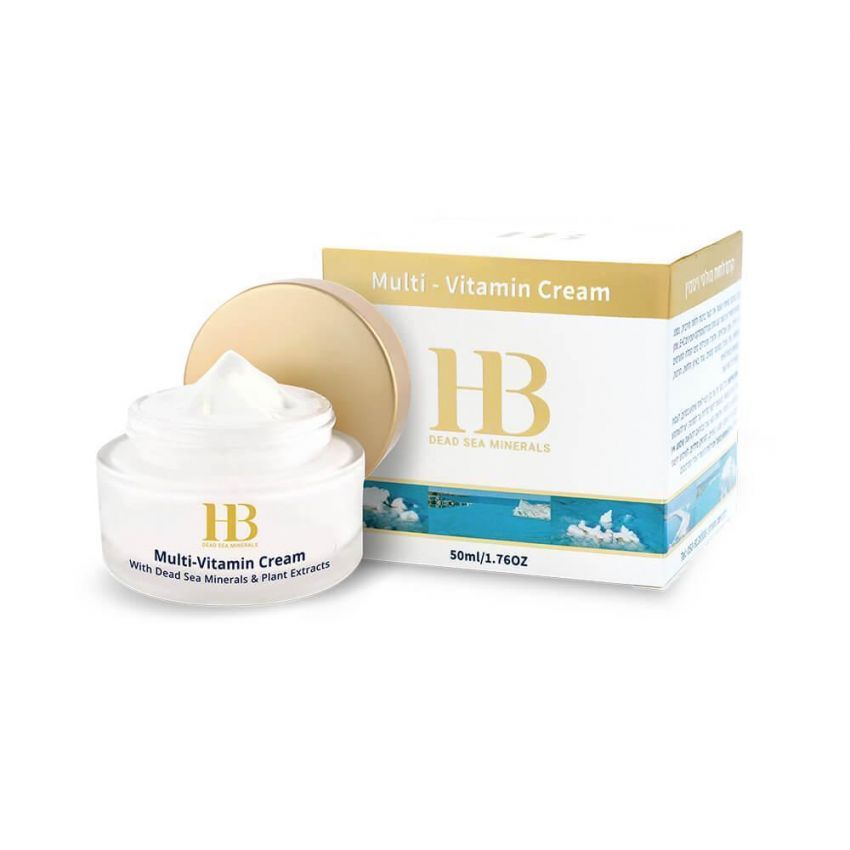 Crema hidratanta cu multi-vitamine, Health and Beauty Marea Moarta, fara parabeni, filtre UVA si UVB, SPF 20, 50 ml