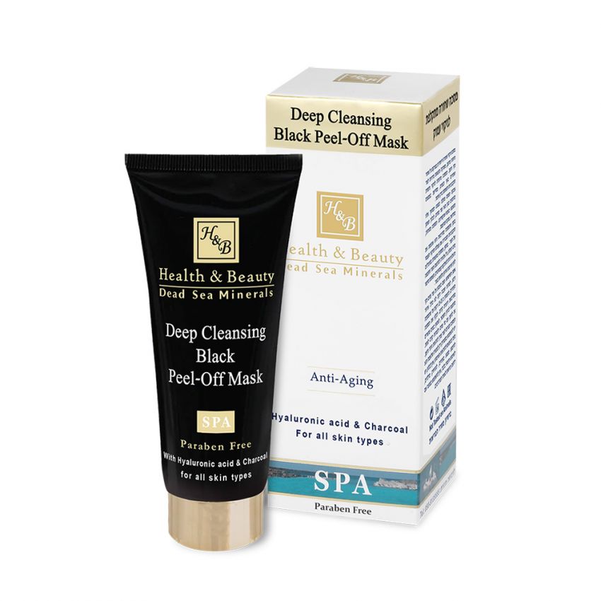 Masca exfolianta, pentru curatire adanca si scoatere puncte negre, Health and Beauty Marea Moarta, cu Acid Hialuronic si Carbune, 100 ml