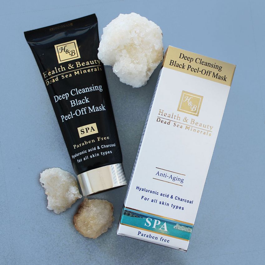 Masca exfolianta, pentru curatire adanca si scoatere puncte negre, Health and Beauty Marea Moarta, cu Acid Hialuronic si Carbune, 100 ml