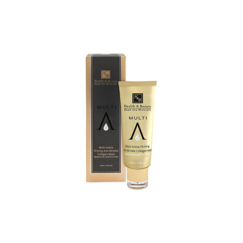 Masca multi activa antirid, pentru fermitate, cu colagen, Health and Beauty Marea Moarta, black series, fara parabeni, 100 ml
