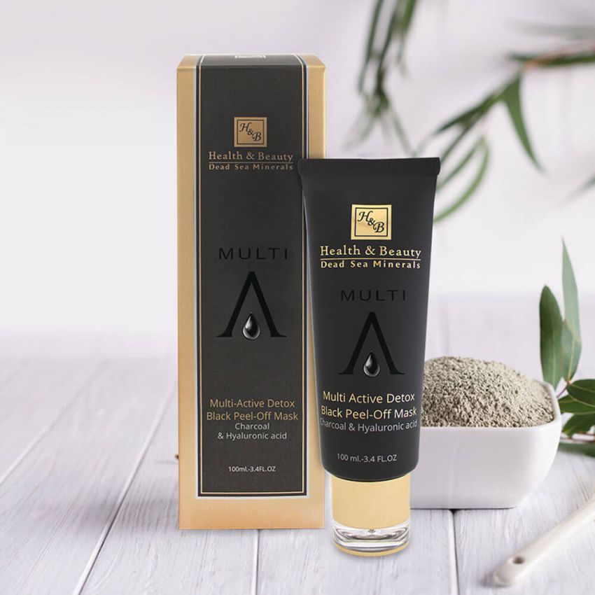 Masca peel-off (Exfoliatoare), Multi-Activa pentru dezintoxicare, Health and Beauty Marea Moarta, black series, fara parabeni, 100 ml