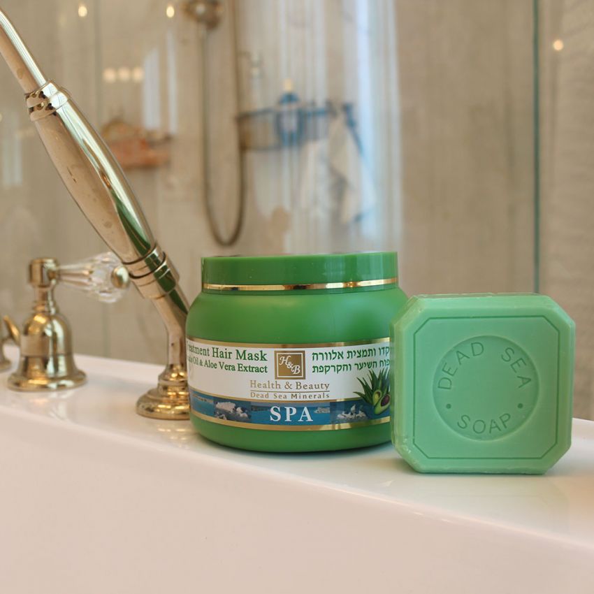 Masca pentru par cu ulei de Avocado si Aloe Vera, Health and Beauty Marea Moarta, imbogatita cu keratina, fara parabeni, 250 ml