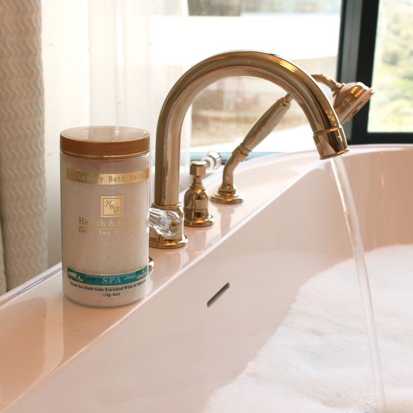 Sare terapeutica de la Marea Moarta 1.2 kg, Health and Beauty Marea Moarta, cu magneziu, alb, 1.2kg