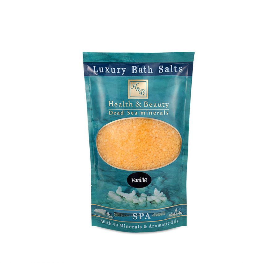Sare terapeutica de la Marea Moarta, Health and Beauty Marea Moarta, vanilie, galben, 500 gr
