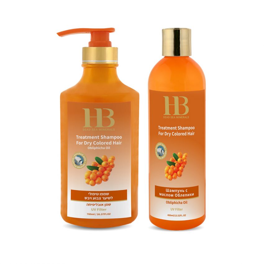 Sampon tratament cu catina (Obliphicha) pentru par vopsit si uscat, Health and Beauty Marea Moarta, 400 ml