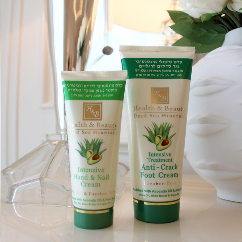 Crema tratament Intensiv Anti-Crack de picioare, Health and Beauty Marea Moarta, imbogatita cu ulei de avocado si Aloe Vera, fara parabeni, 100 ml