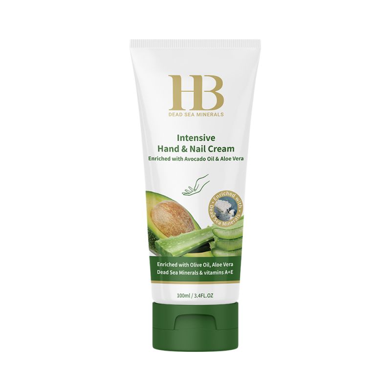 Crema Intensiva pentru maini si unghii, Health and Beauty Marea Moarta, imbogatita cu ulei de avocado si Aloe Vera, fara parabeni, 100 ml