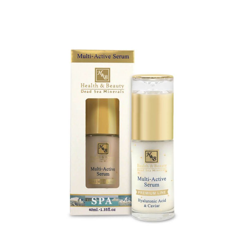 Ser Multi-Activ cu acid hialuronic si caviar, Health and Beauty Marea Moarta, anti-imbatranire, Omega 3+6, 40 ml